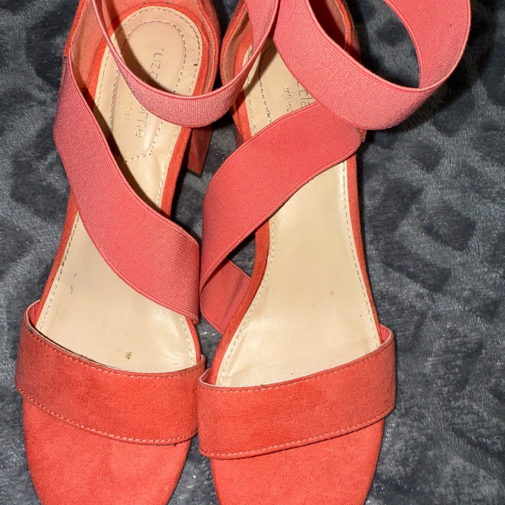 Liz Claiborne Coral Strappy Heels